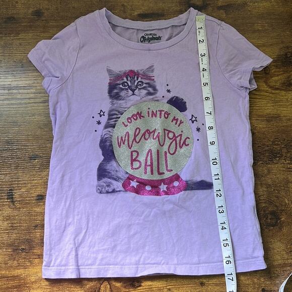 5 for $20 OshKosh Purple Kitten Fortune Teller Glitter Short Sleeve Tee - Picture 8 of 9